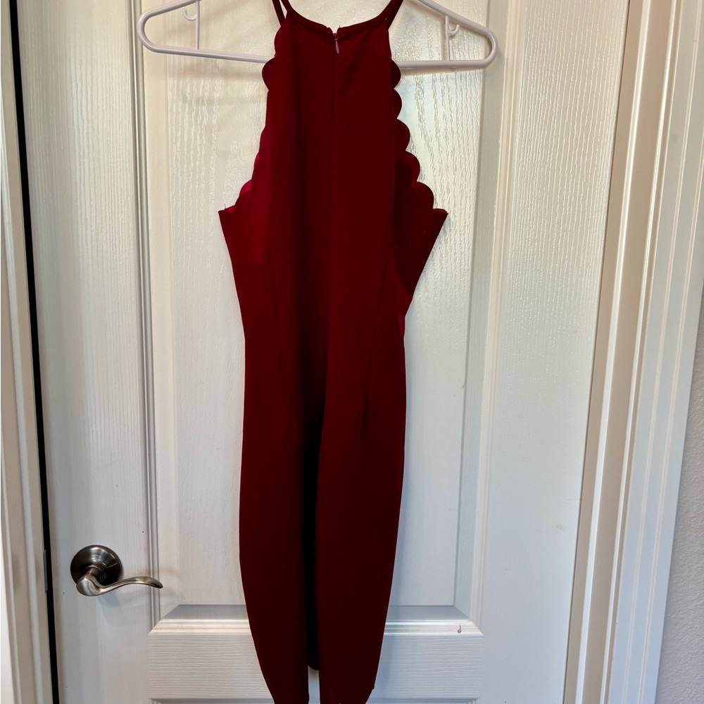 SHEIN burgundy Halter Sheath Dress for Cocktail